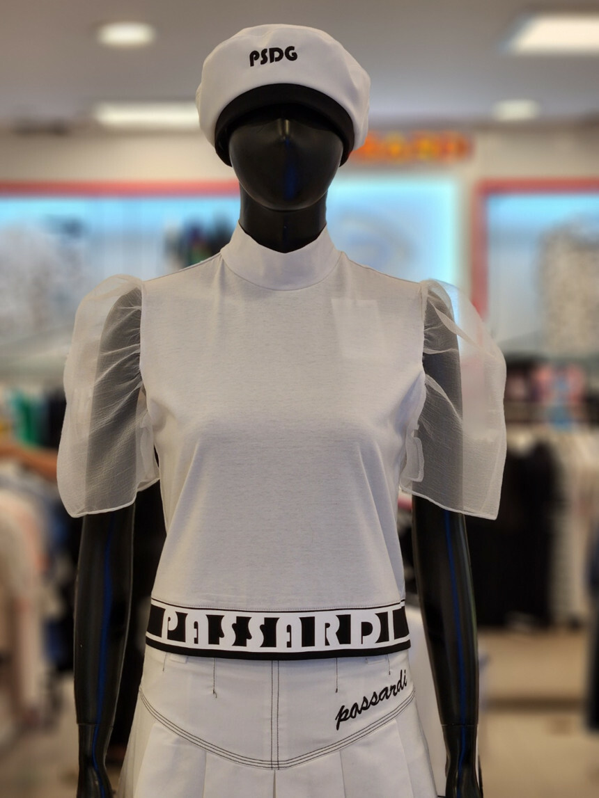 女 303M 韓國Passardi 高球品牌正品/春夏新款 時尚法式風格泡泡袖短袖T恤/高爾夫球衣