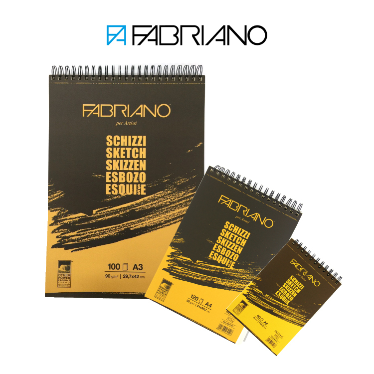 義大利 FABRIANO 法比亞諾 Shizz黃素描線圈本 90gms A4 A5 A3