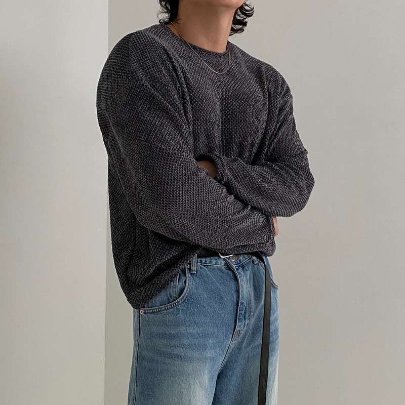 華夫格漸變長袖T恤