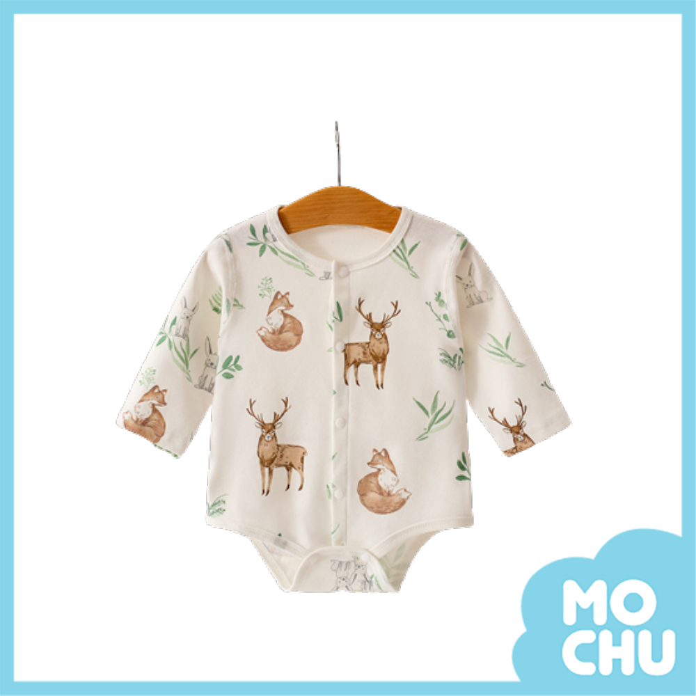 草原麋鹿圓領長袖包屁衣