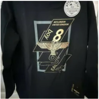 [S] BOYLONDON NUMBERING LONG SLEEVE SHIRT,BLACK/GOLD, B83TL1211U99 (SBB286)