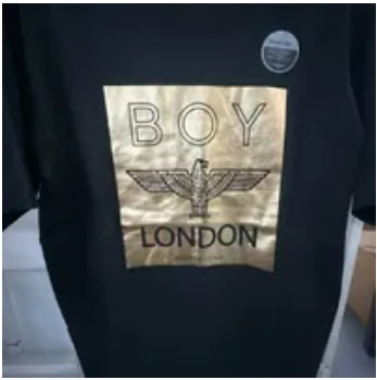 [S] BOYLONDON LOGO BOX T-SHIRT,BLACK GOLD, B02TS1211U99 (SBB288)