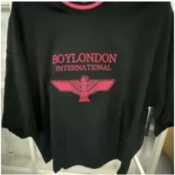 [S] BOYLONDON NEON LIP T-SHIRT,BLACK PINK, B02TS1116F97 (SBB289)