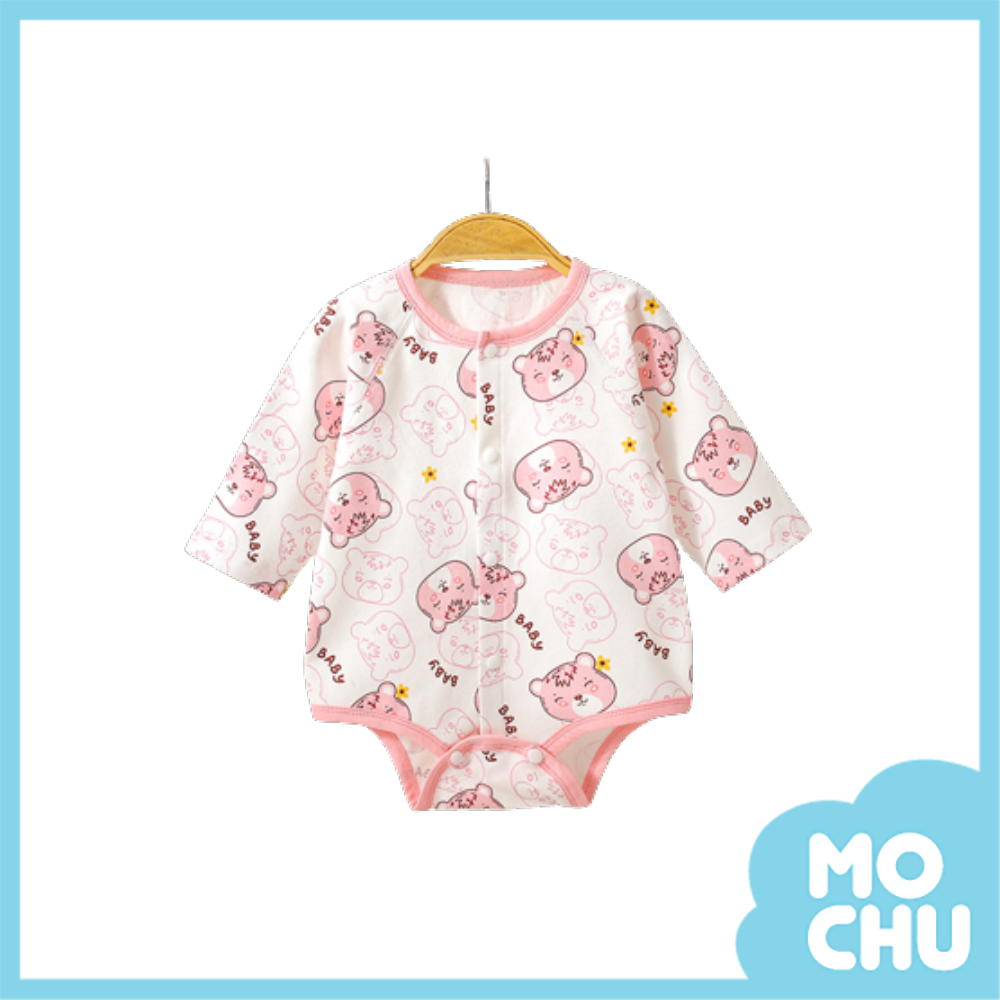 開心小粉貓長袖包屁衣