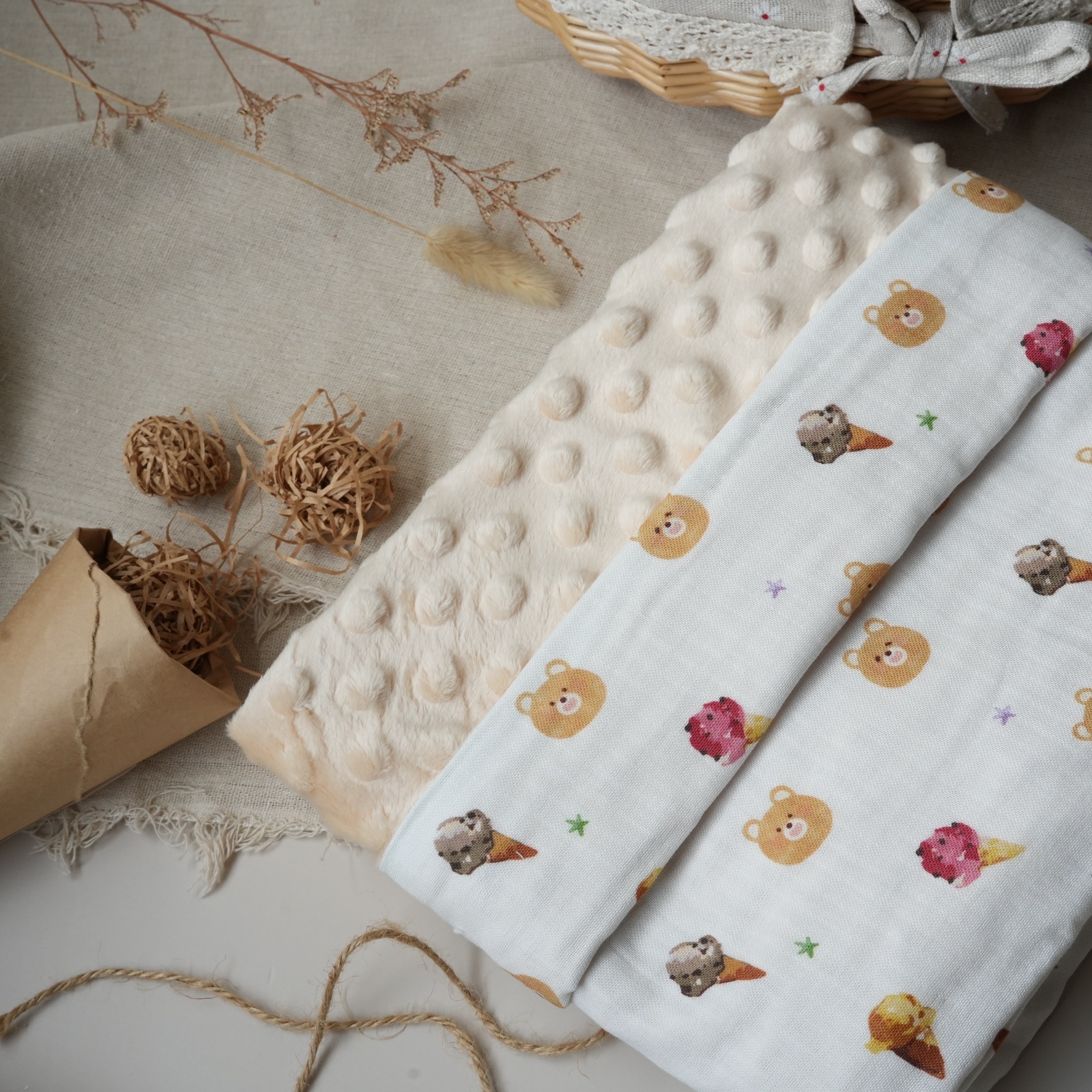 Hi Y.P store-舒眠毯-獨家設計款-冰淇淋小熊