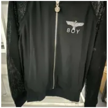 [S] BOYLONDON BOY EAGLE LOGO PATCH ZIP JACKET,BLACK, B61JP03F890 (SBB302)
