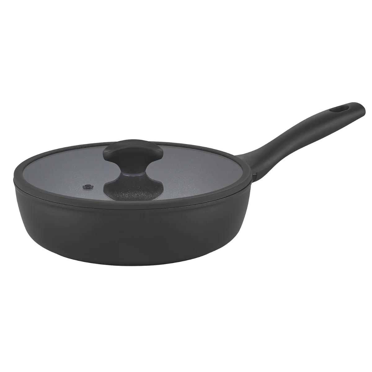 《ESSTEELE 意帝斯》ESSTEELE意帝斯皇室級鑽石不沾導磁單柄深煎鍋24cm(含蓋)(IH/電磁爐)(義大利進口)