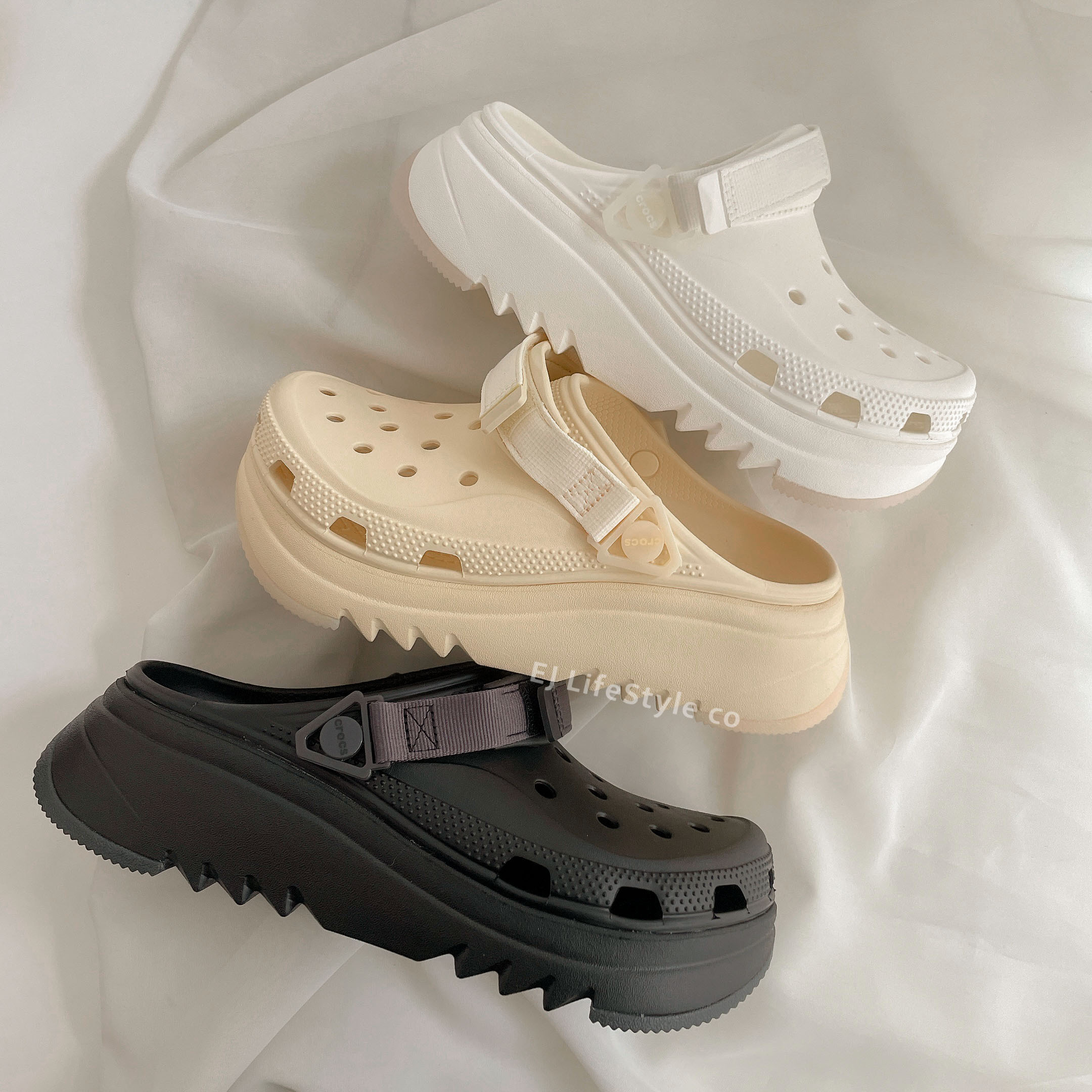 CROCS HIKER XSCAPE CLOG HIKER2.0 鋸齒 厚底 白 黑 可調節 208365 / 現貨