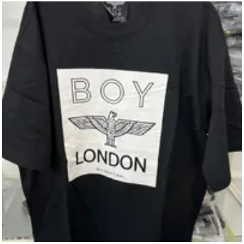 [S] BOYLONDON LOGO BOX T-SHIRT,BLACK WHITE, B02TS1211U89 (SBB310)