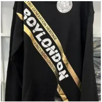 [S] BOYLONDON RETRO BLOCKING SWEATSHIRT,BLACK/GOLD, B83MT1410U99 (SBB314)