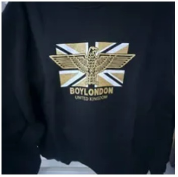 [S] BOYLONDON BOY EAGLE UNITED KINDOM FLAG PRINT SWEAT SHIRT,BLACK GOLD, B01MT142U99 (SBB316)