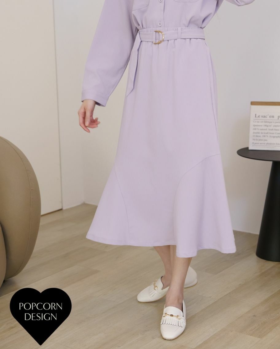 獨家設計扣環魚尾長裙