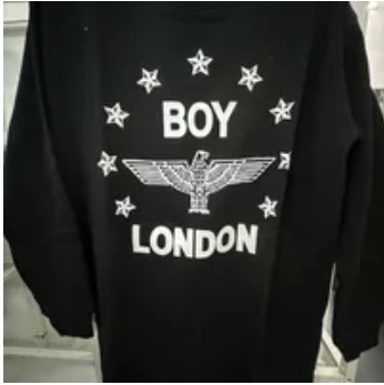 [S] BOYLONDON EAGLE BOY STAR PRINT SWEATER,BLACK/WHITE, B73DROP05F89 (SBB319)