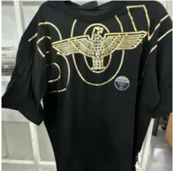 [S] BOYLONDON FRONT T-SHIRT,BLACK/GOLD, B02TS1231U99 (SBB320)