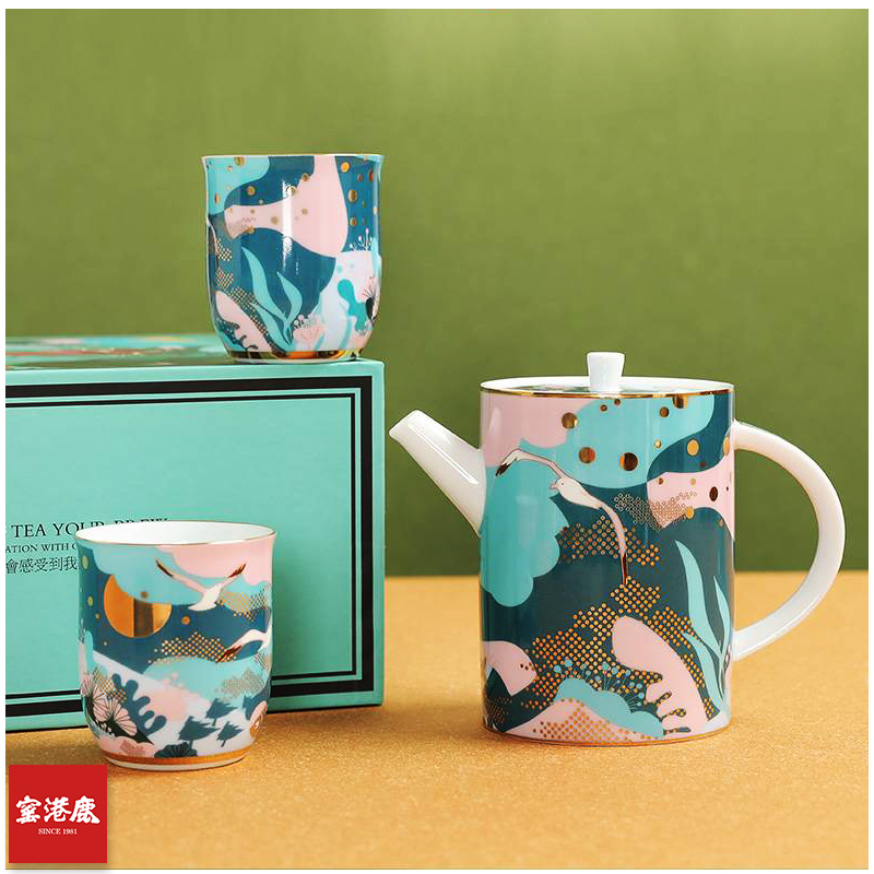 一壺兩杯 藍星3入禮盒套裝-附不銹鋼過濾網