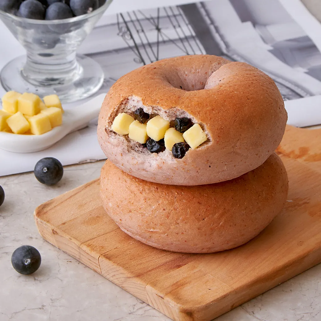 原味時代【新品上市】藍莓優格丁貝果 1個 120g±5g #加入大豆渣粉 (急凍 -18°C)