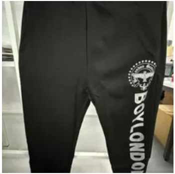 [S] BOYLONDON EAGLE WITH LETTERING SIDE LOGO PRINT JOGGER,BLACK/SILVER, B81TP1371U98 (SBB321)