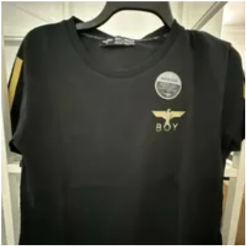 [S] BOYLONDON TAPED SLEEVE CROPPED TOP,BLACK GOLD, B02TS1611F99 (SBB324)