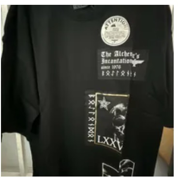 [S] BOYLONDON ARTWORK PATCH T-SHIRT,BLACK/GOLD, B92TS1218U99 (SBB327)