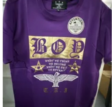 [S] BOYLONDON BOY EAGLE PRINT SHORT SLEEVE T-SHIRT,VIOLET, B92TS113U70 (SBB328)