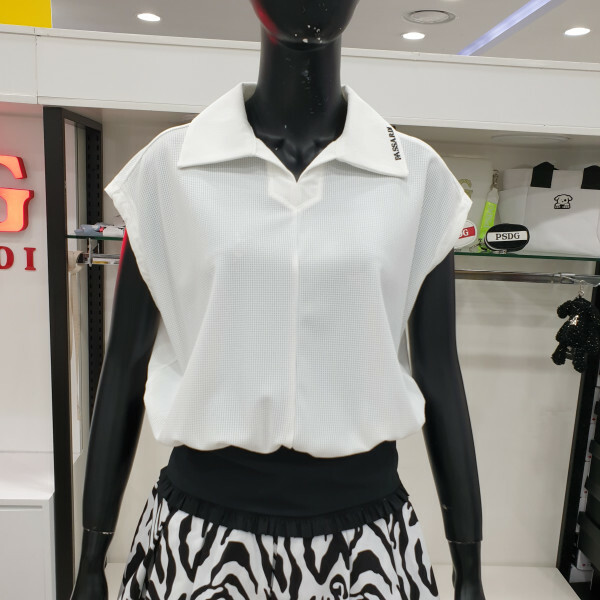 女 401M 韓國Passardi 高球品牌正品折扣/春夏新款 時尚歐風落肩無袖T恤/高爾夫球衣