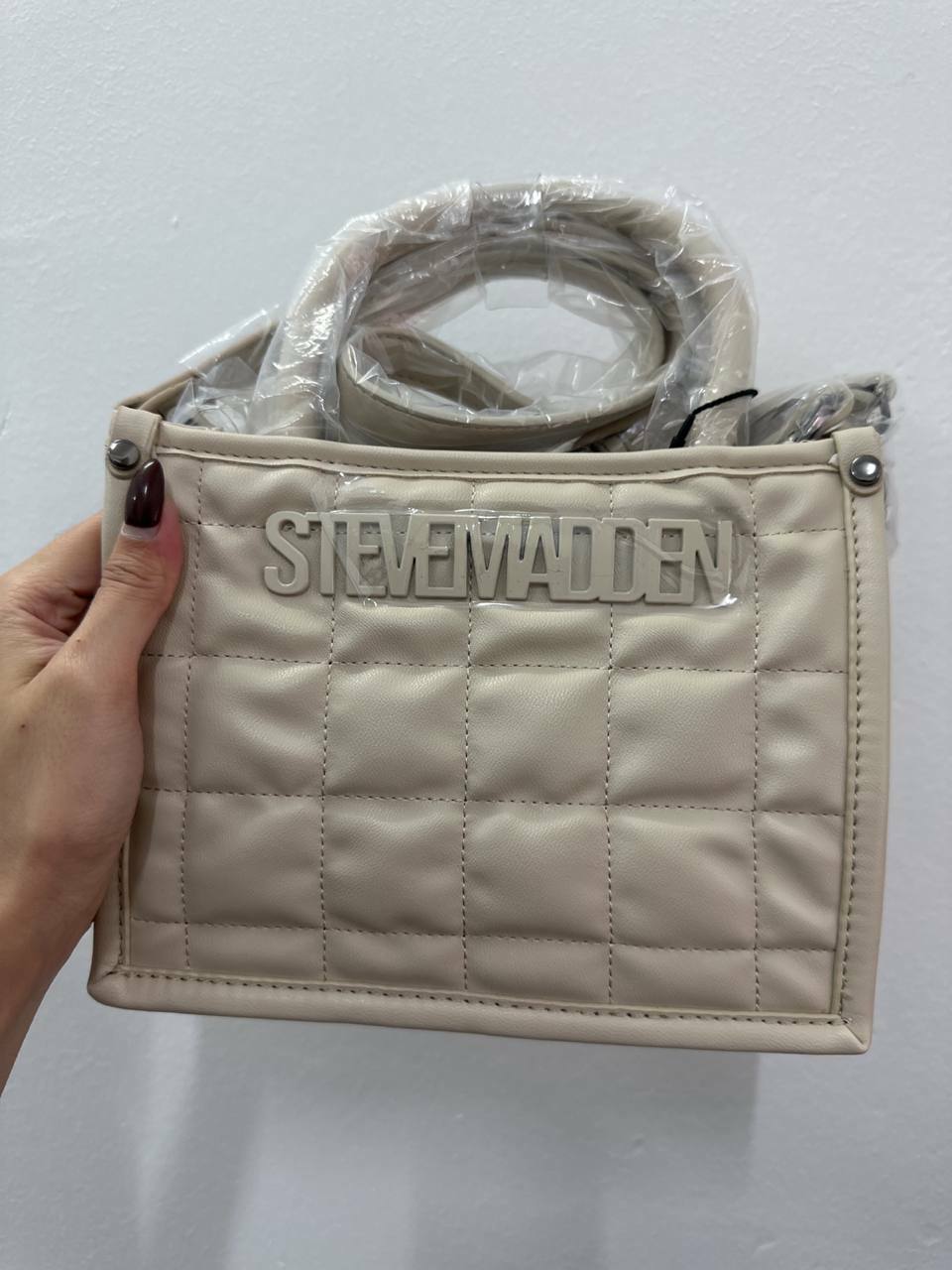 S] STEVE MADDEN DT622470 BNIKO QUILTED SATCHEL,OATMEAL