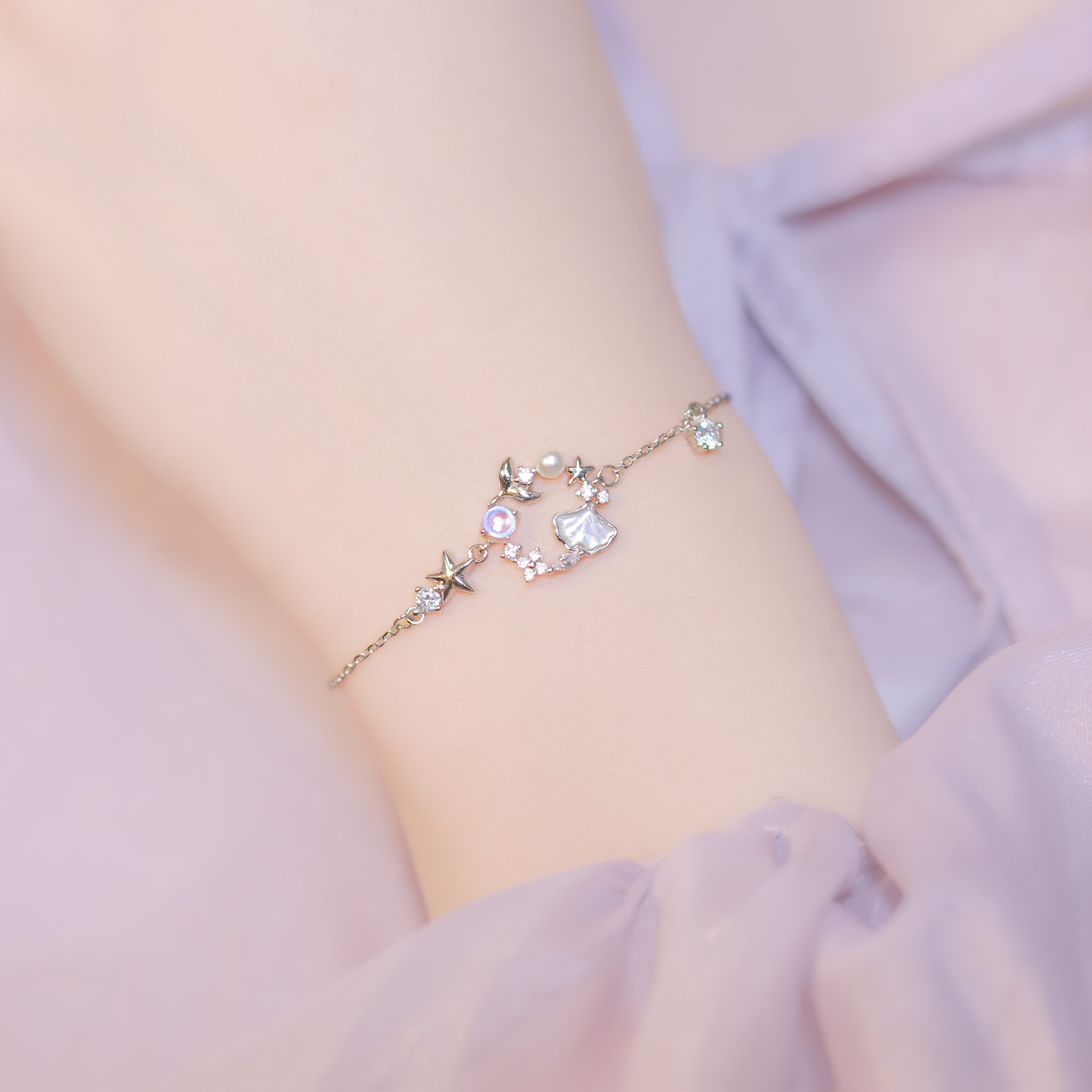 | 925純銀・ 白金 | 純潔海岸手鏈 | BR0941|