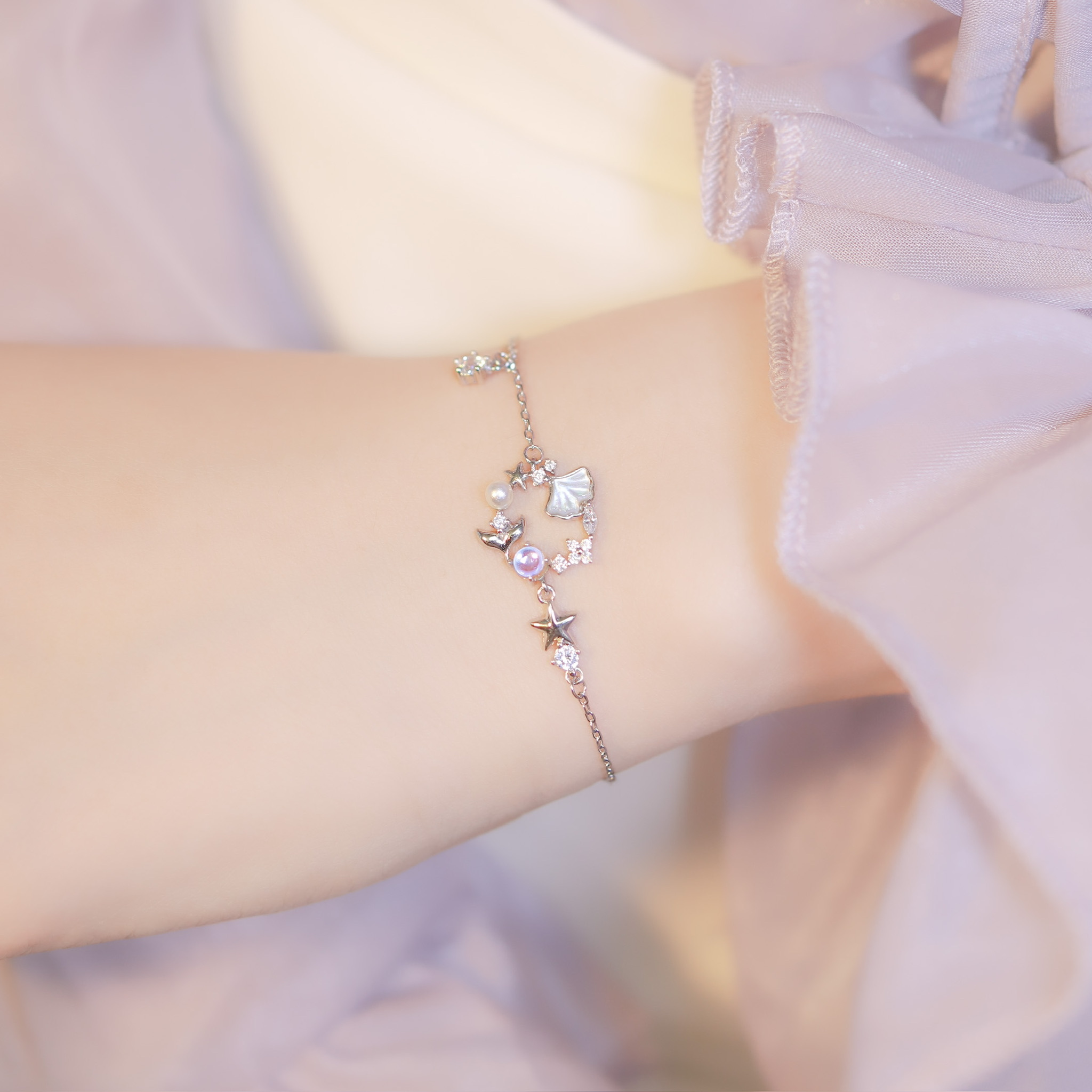 | 925純銀・ 白金 | 純潔海岸手鏈 | BR0941|