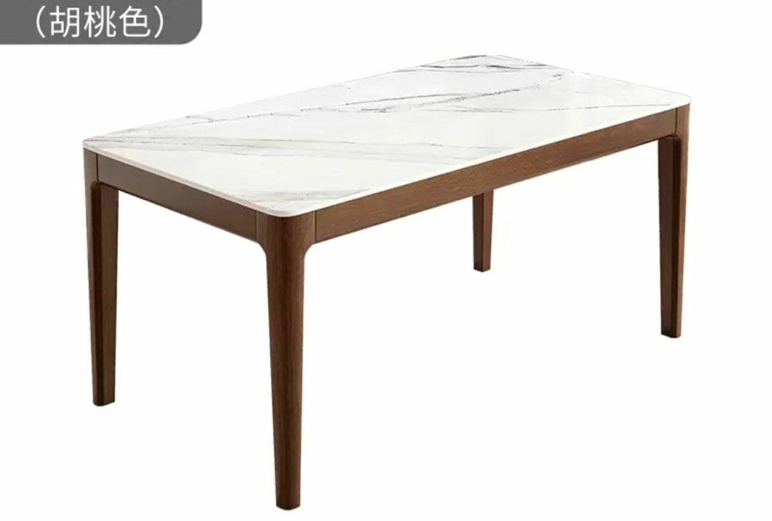 *包送裝*D2937 實木框岩板餐枱