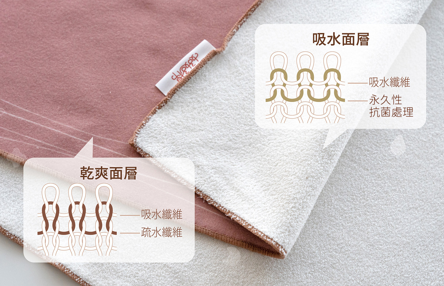 Holdme x WEIGO Peach Peach Limited Edition Hair Drying Towel Set of 2 - ผ้าขนหนู - เส้นใยสังเคราะห์ หลากหลายสี
