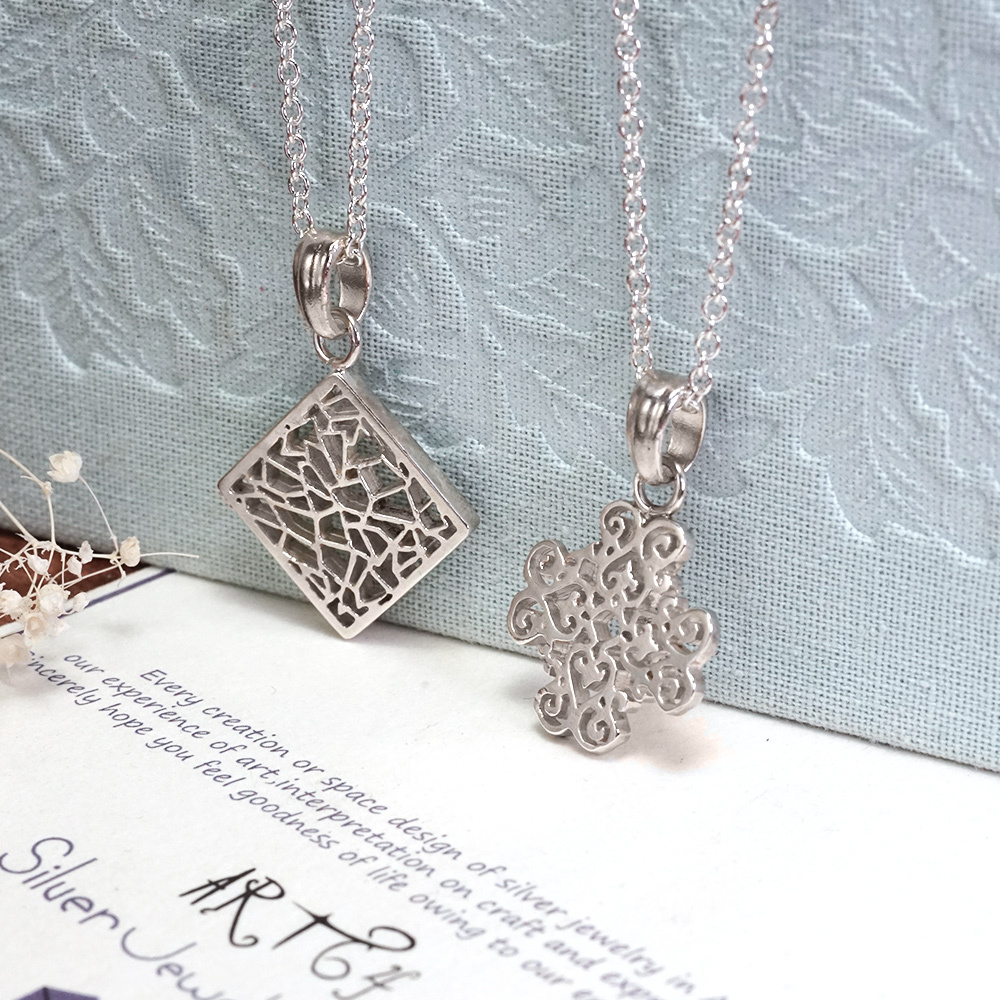 限量絕版設計 窗花項鍊 長祿 雅竹  925純銀項鍊