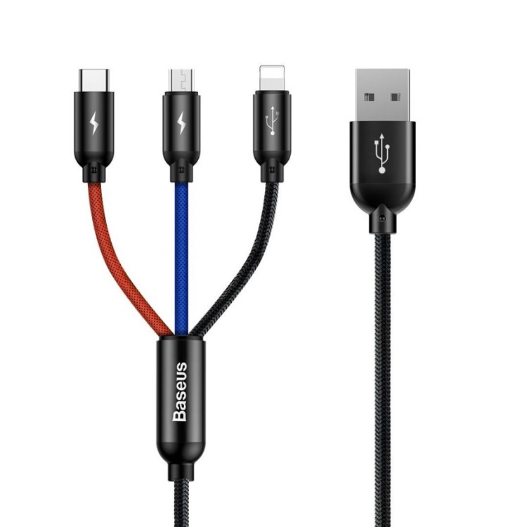 Baseus USB 1 出 3 (3.5A) 充電線 (30cm - 1.2m)