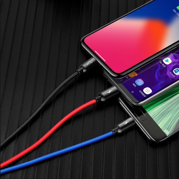 Baseus USB 1 出 3 (3.5A) 充電線 (30cm - 1.2m)