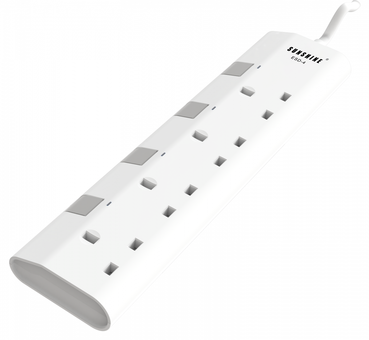 SUNSHINE 陽光 13A 4位獨立開關燈制安全防雷拖板 (連3米線) (ESD-4)