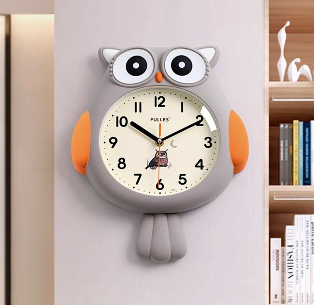 可愛貓頭鷹造型掛鐘
