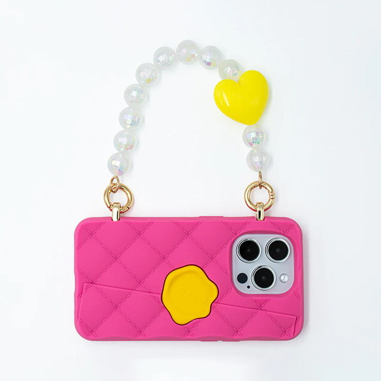 Candies iPhone 15 Pro - 愛心小香風晚宴包(桃粉)