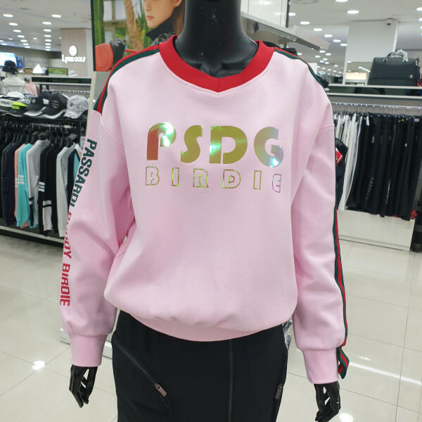 女 303M 韓國Passardi 高球品牌正品折扣/春季 多巴胺風格配色 字母印花配色長袖T恤/高爾夫球衣