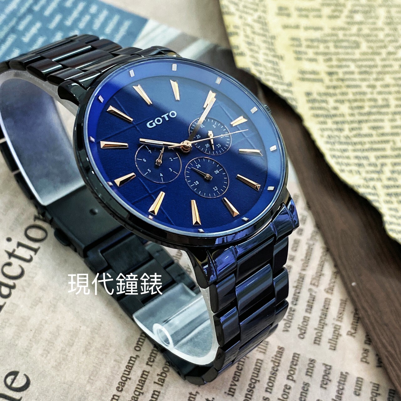 【GOTO】Nostalgia懷舊系列-壓花玻璃 GS1099M-33-L41 42mm 現代鐘錶