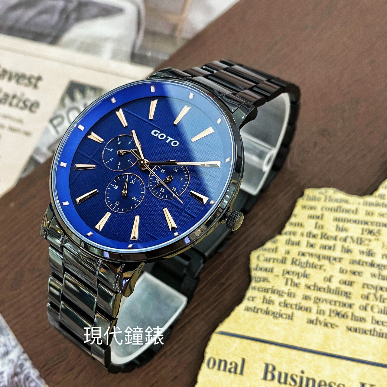 【GOTO】Nostalgia懷舊系列-壓花玻璃 GS1099M-33-L41 42mm 現代鐘錶