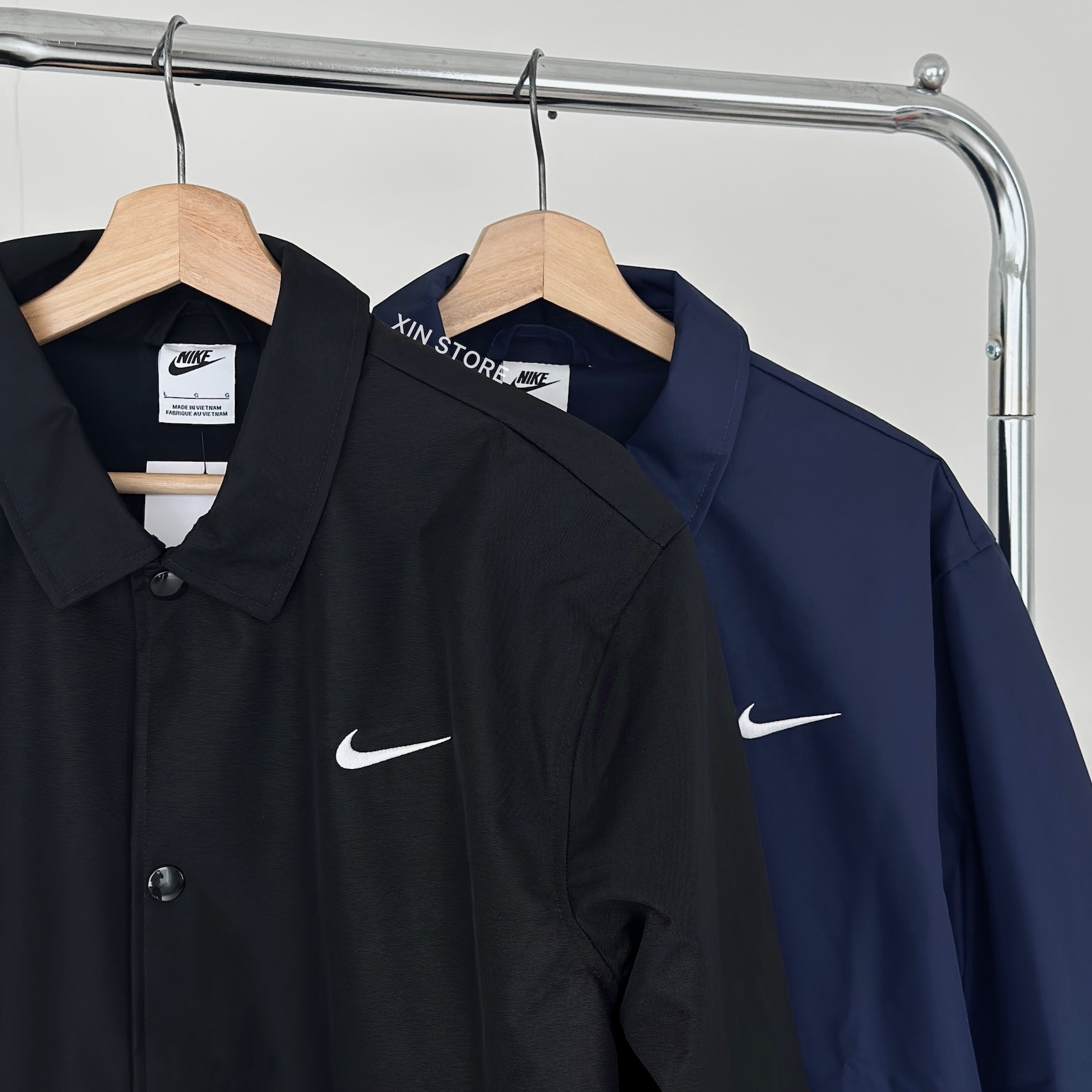 【現貨】Nike NSW 教練外套 夾克 抽繩 防風 防潑水 排扣 口袋 黑 深藍