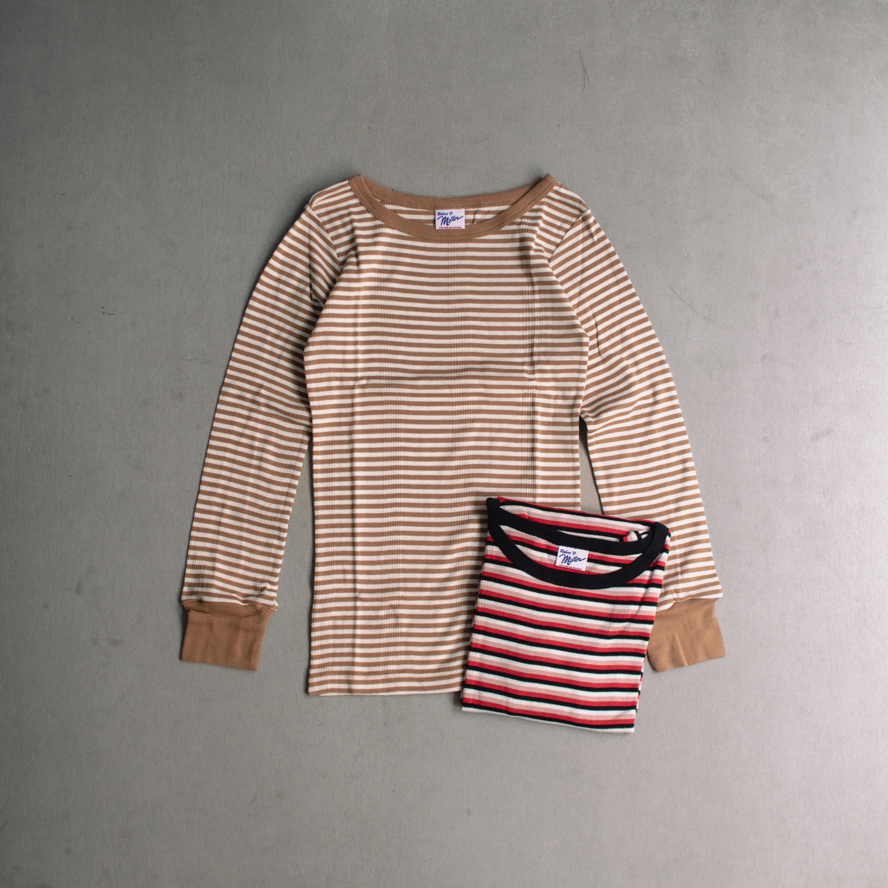 ROBERT P MILLER 843C RIBBED CUFF-SWITCHED LS 條紋 圓領 長袖