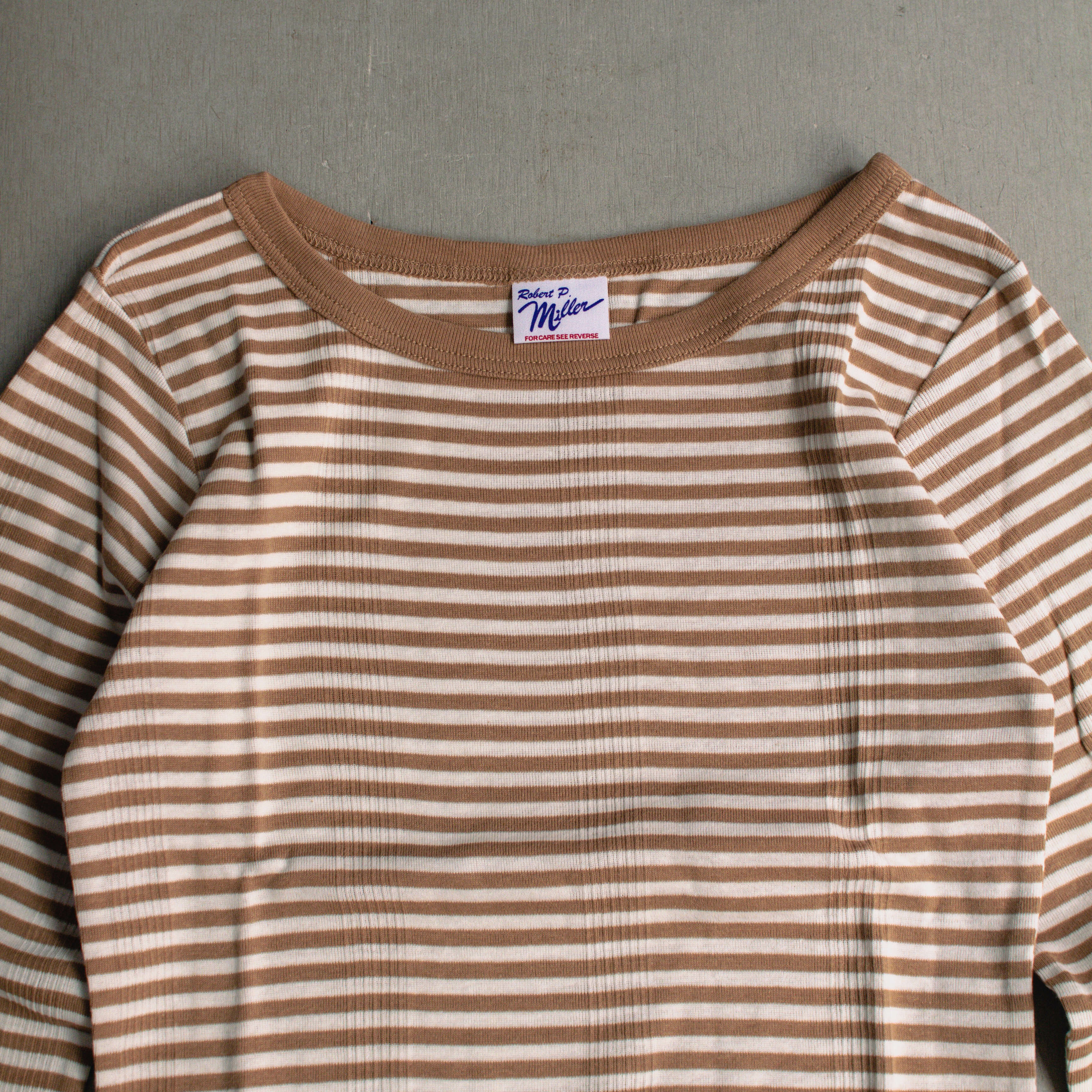 ROBERT P MILLER 843C RIBBED CUFF-SWITCHED LS 條紋 圓領 長袖