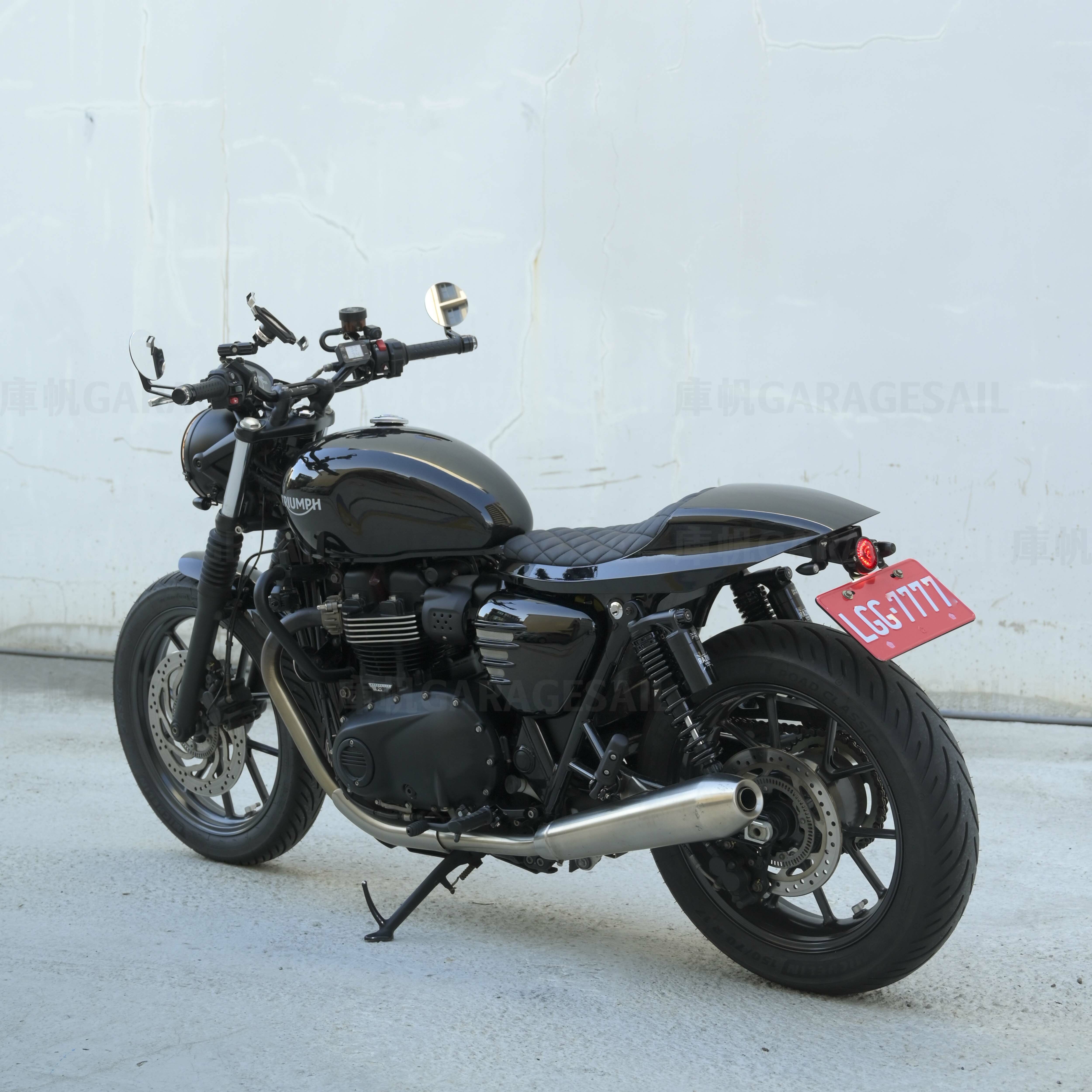 Motone 水冷凱旋專用 單座 椅墊 滑胎尾殼 菱格紋 - 黑