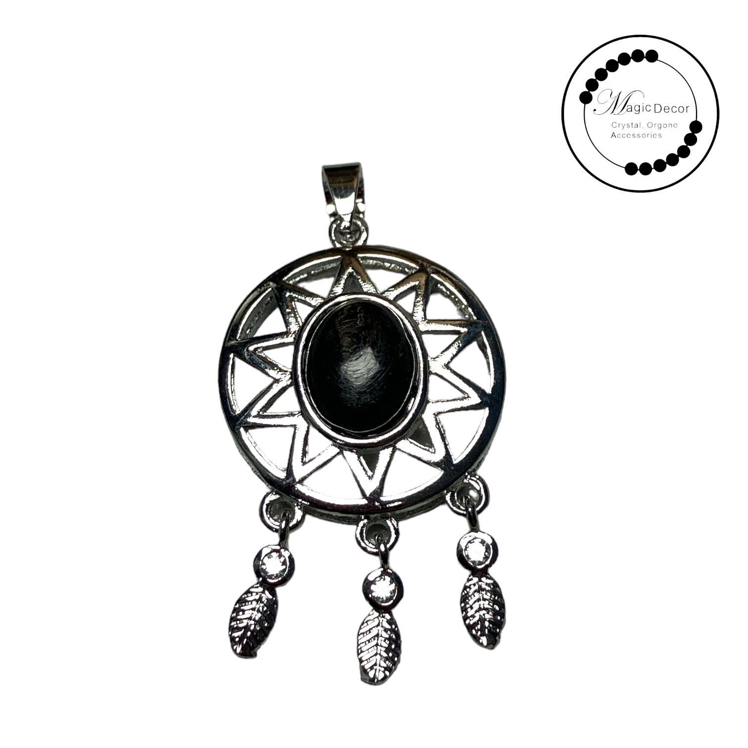 231207-a60 金運石捕夢網大吊咀1粒+鈦鋼鏈