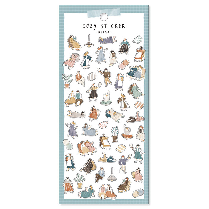 放鬆 Cozy 溫暖手繪風 和紙貼紙|日本Mind Wave