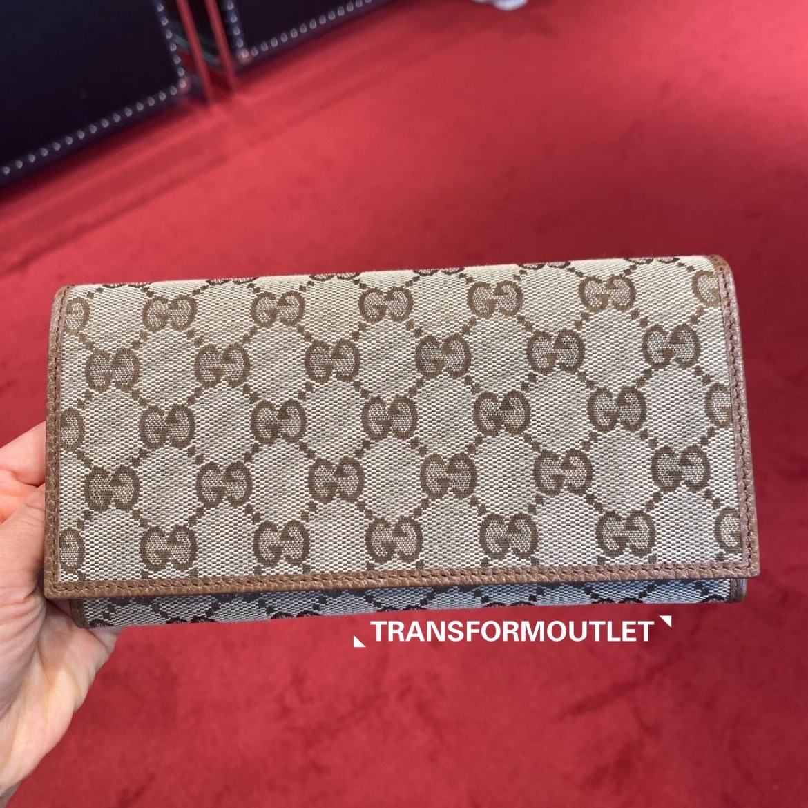 Gucci Wallet-經典GG印花長款翻蓋銀包 - Beige