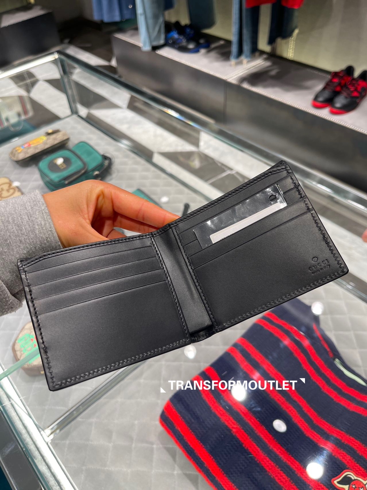 Gucci Wallet-Supreme男士對折短款銀包 - Black