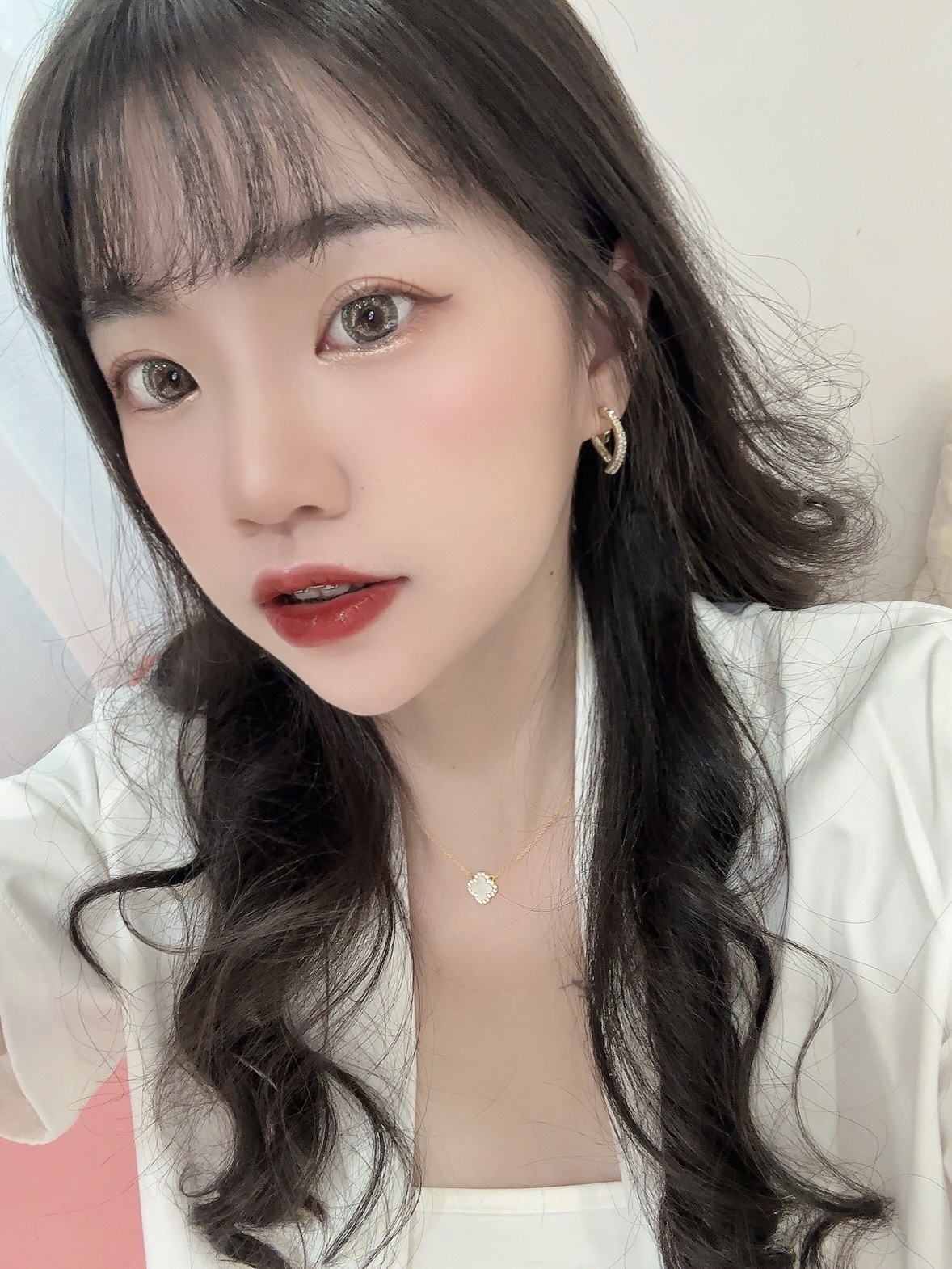 愛心簡約鑲鑽耳環💗