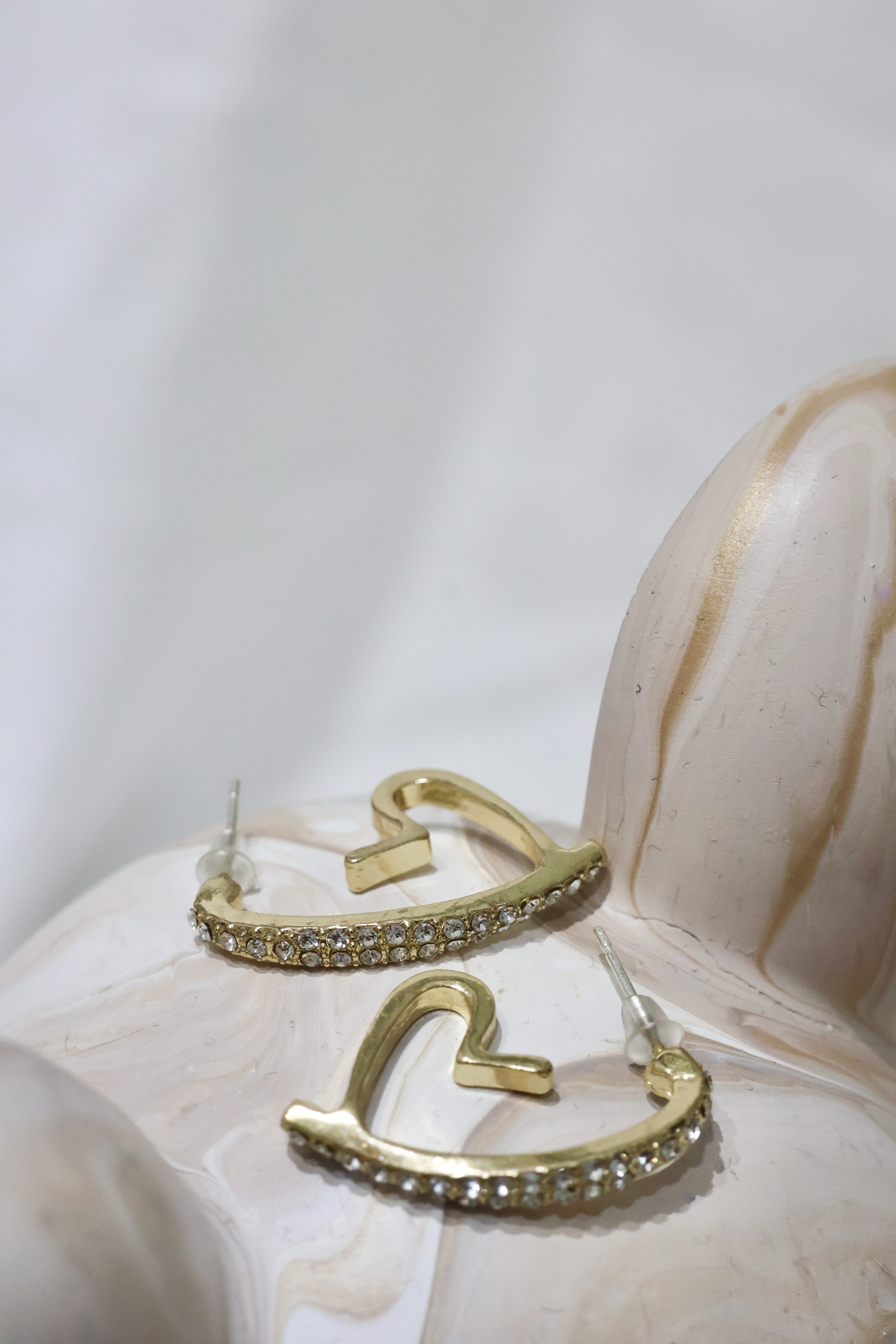 愛心簡約鑲鑽耳環💗