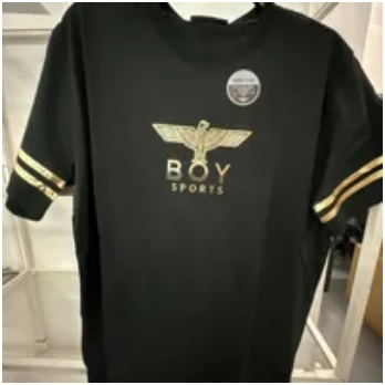 [S] BOYLONDON SPORTY BOY T-SHIRT,BLACK GOLD, B02TS1603U99 (SBB337)